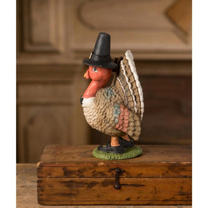 Bethany Lowe 7" Gobble Turkey Thanksgiving Pilgrim Kids Autumn Figure