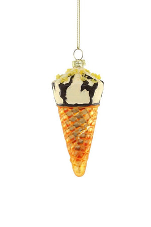 Cody Foster DRUMSTICK Ice Cream Cone Snack Dessert Glass Christmas Ornament