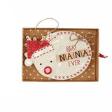 Mud Pie Home BEST NANA EVER Grandmother Reindeer Christmas Ceramic Ornament