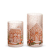 RAZ 8" Gingerbread House Painted Frosted Christmas Containers Set of 2