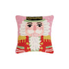 Nutcracker Soldier Christmas Ornament on Black 16" Sq Hooked Wool Throw Pillow