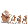 RAZ 14" L Gingerbread Santa in Sleigh w/ Reindeer Christmas Village Figure