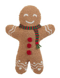 Gingerbread Man Shape Christmas Hook Wool Throw Pillow 12" x 16"