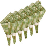 C & F Quilted Products April Cornell Green Christmas Plaid Cloth Napkin Set of 6