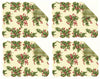 April Cornell Christmas Holly Cream Quilted Reversible Placemat Set of 4