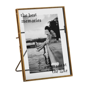 Mud Pie Home BEST MEMORIES MADE AT LAKE Glass Lakehouse Cabin Picture Photo Frame