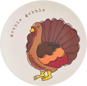 Mud Pie Home Thanksgiving Dinner Feast Melamine Salad Dessert Plate Set of 4