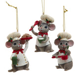 Culinary Mouse Chef Baking Trio Christmas Ornaments Set of 3