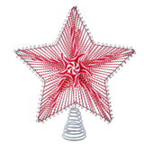 Kurt Adler 10" Red and White Peppermint Candy Cane Stripe Christmas Tree Topper