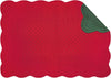 C & F Quilted Products 13" x 19" Rectangle Red Green Reversible Christmas Placemat-Set of 6