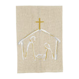 Mud Pie Home Nativity White and Gold Painted  Christmas  Bath Hand Towel