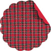 C & F Quilted Products Red Tartan Plaid Reversible Christmas Round Holiday Placemat