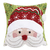 Santa with 3D Mustache Christmas Hook Wool Throw Pillow 14" Sq