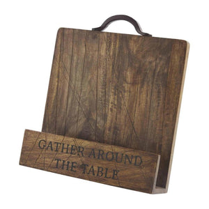 Mud Pie Home GATHER AROUND THE TABLE Wood Tablet Cookbook Holder