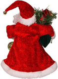 12" Festive Bright Red Santa LED Fiber Optic  Christmas Tree Topper