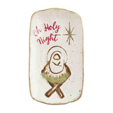 Mud Pie Home OH HOLY NIGHT Baby Jesus Nativity Christmas Stoneware Tidbit Tray