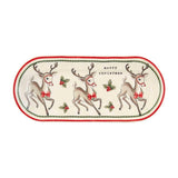 Mud Pie Home Retro Christmas Reindeer Oblong Serving Tray Dish