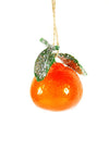 Cody Foster Sparkly Tangerine Fruit Faux Food 3" Glass Christmas Ornament