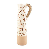 Mud Pie Home Boho Autumn Ivory w/ Splotch Dots Glaze Bisque Tall Pencil Bud Stem Vase