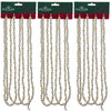 9 Foot Ivory and Gold Bead Christmas Tree Garland String Set of 3