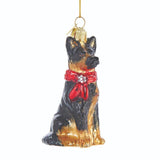 Kurt Adler Noble Gems 3.5" Glass German Shepherd Dog Christmas Tree Ornament