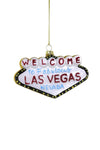 Cody Foster WELCOME TO VEGAS Tourist Town Sign Glass Christmas Ornament