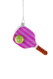 Cody Foster Pink Pickleball Paddle and Ball Game Racket Glass Christmas Ornament