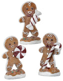 7.5" Gingerbread Man with Candy Christmas Figurine Set of 3