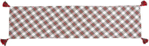 Mud Pie Home Red White Reversible Tartan Plaid Christmas Table Runner