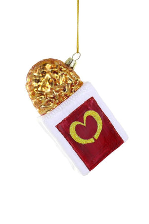 Cody Foster McD McDonald Fast Food Hashbrown Hash Brown Glass Christmas Ornament