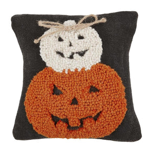 Mud Pie Home Halloween Stacked Jack O Lantern Pumpkin 8" Mini Hook Pillow