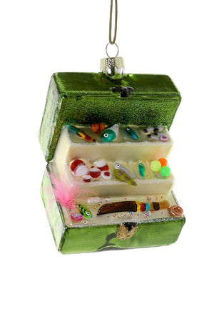 Cody Foster TACKLE BOX Fishing Fish Lure Fisherman Glass Christmas Ornament