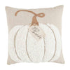 Mud Pie Home GIVE THANKS White Pumpkin Wool Tufted Hook 20" Sq Pillow