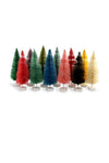 Cody Foster 6.75" Bright Rainbow Hue Christmas Village Bottle Brush Tree Box Set of 12