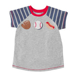 Mud Pie Kids Navy Blue Sports Ball Football Basketball Soccer Applique Boys T-Shirt Top Medium (2T-3T)