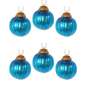 2" Mercury Colored Glass Ball Christmas Ornament Set of 6