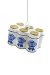 Six 6 Pack of Beer Cans Blue Ribbon 3.25" Christmas Ornament