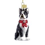 Noble Gems Glass Boston Terrier Dog Christmas Tree Ornament