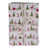 Christmas Tree Reindeer Print Red Green Kitchen Stripe Towel Set of 3