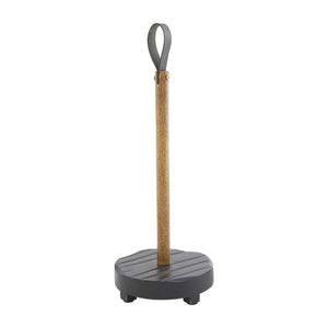 Mud Pie Black Painted Wood with Strap Top Kitchen Paper Towel Holder