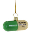 Cody Foster Holiday Helper Prozac Pill Glass Christmas Ornament