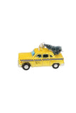 Cody Foster NYC Yellow Taxi Checkered Cab Car Glass Christmas Ornament