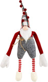 Alpine Village Christmas Gnome Dangling Hanging Shelf Sitter Plaid Hat