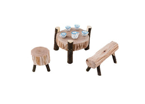 180 Degrees Christmas Fairy Woodland Stool, Bench, and Table Accessories