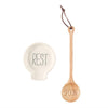 Mud Pie Home Bistro Collection Wooden Spoon and Rest Cooking Set