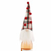 Christmas Gnome Wine Bottle Gift Cover White Tartan Plaid Hat