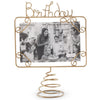 Mud Pie Home Birthday Collection Cake Topper Gold Wire Glitter Photo Holder