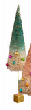 180 Degrees Pastel Ombre Christmas Village Bottle Brush Set with Shiny Balls