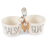 Bistro Salsa Guac Guacamole Double Dip Serving Set