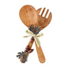 Gather Autumn Acorn Icon Wood Spoon Salad Serving Utensil Set